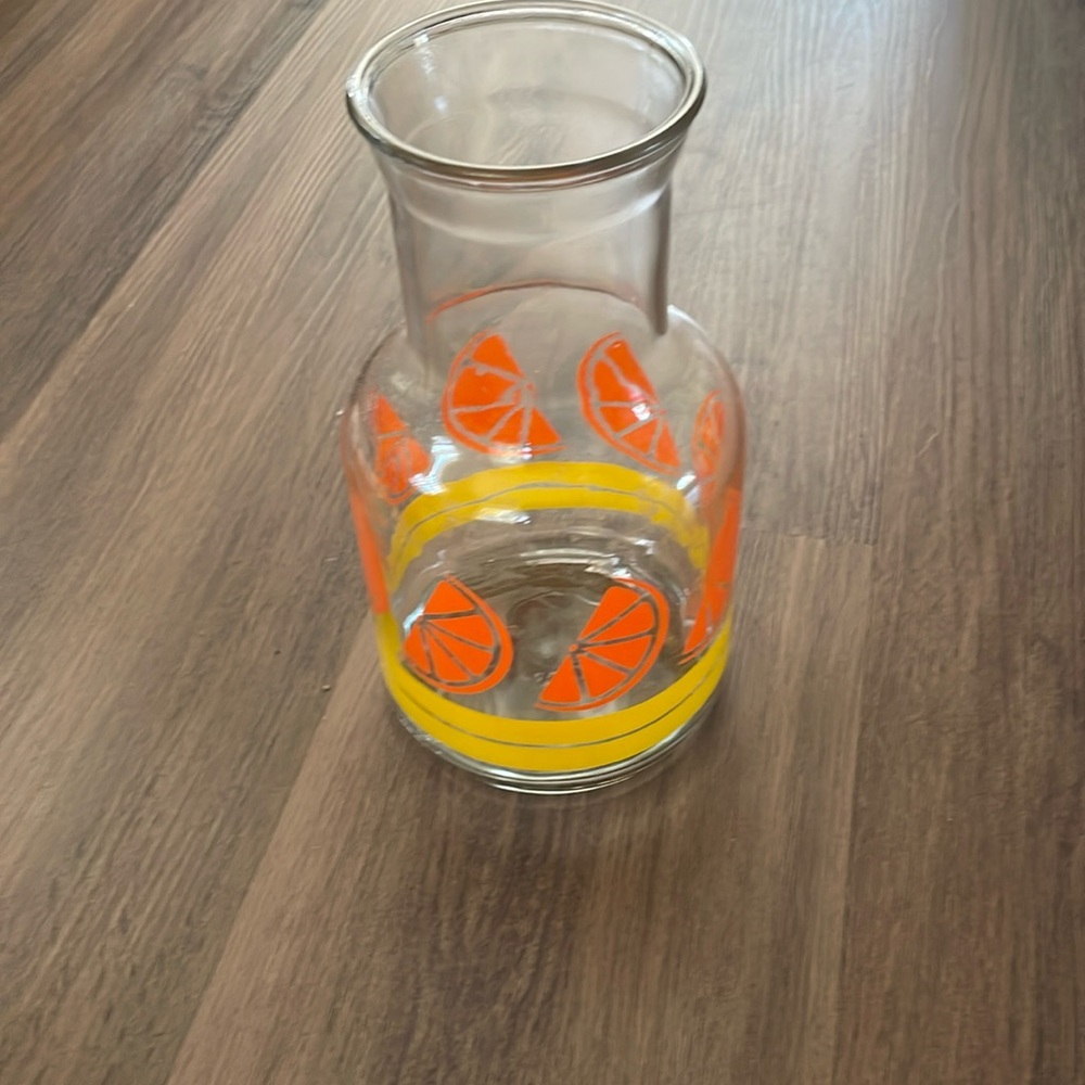 Vintage Glass Orange Juice Pitcher